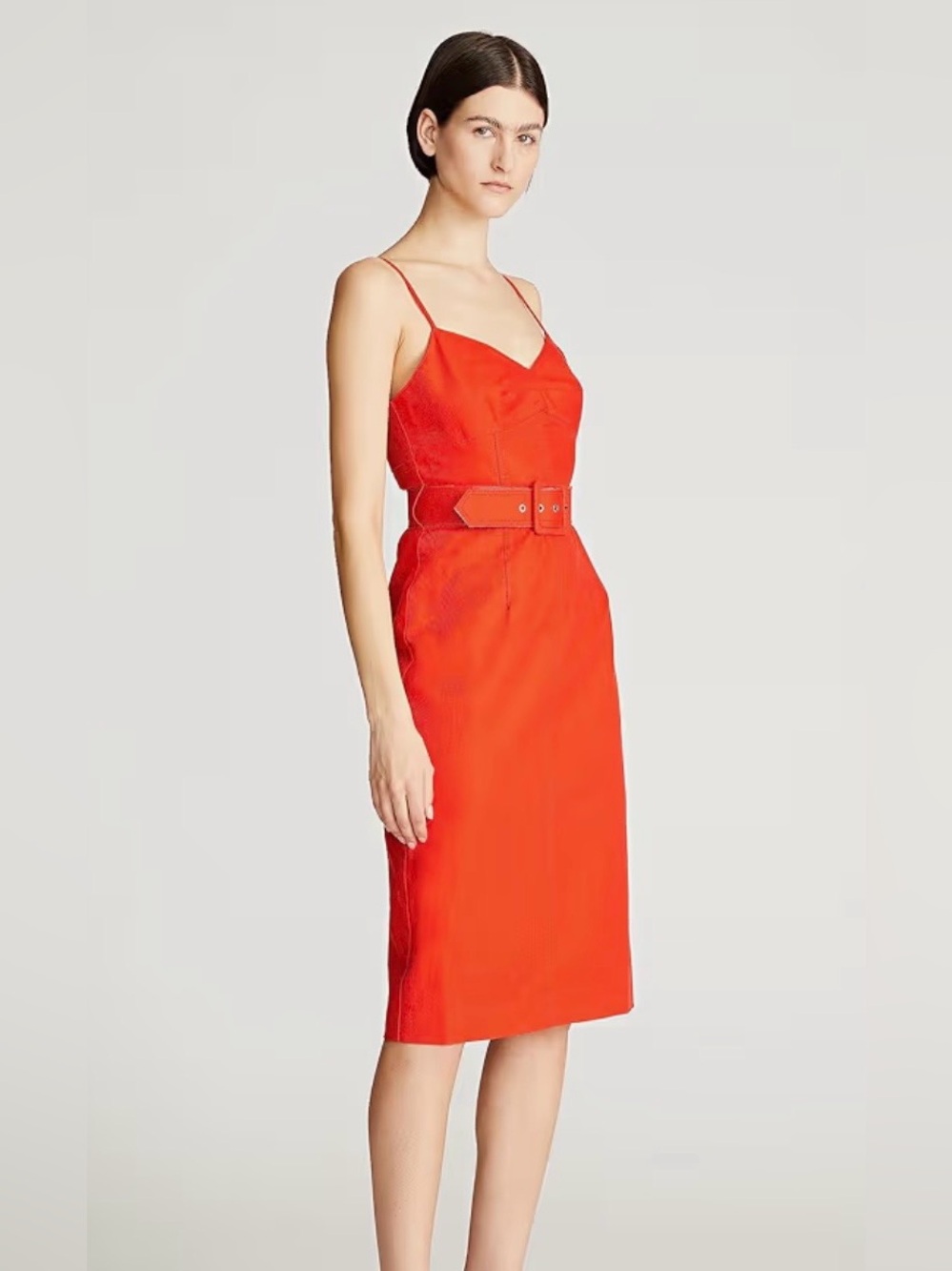 HALSTON Aryelle Belted Bustier Dress with belt